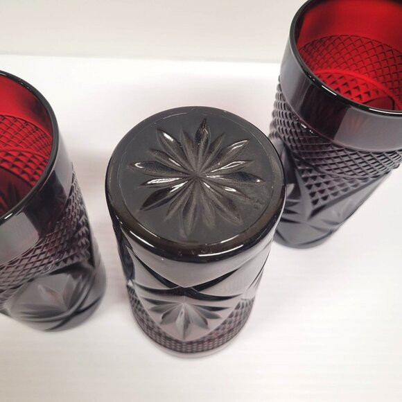 Luminarc Cristal D'Arques Durand Ruby Red Set 4 Tumblers Glass France 6 1/4'' - Picture 4 of 5